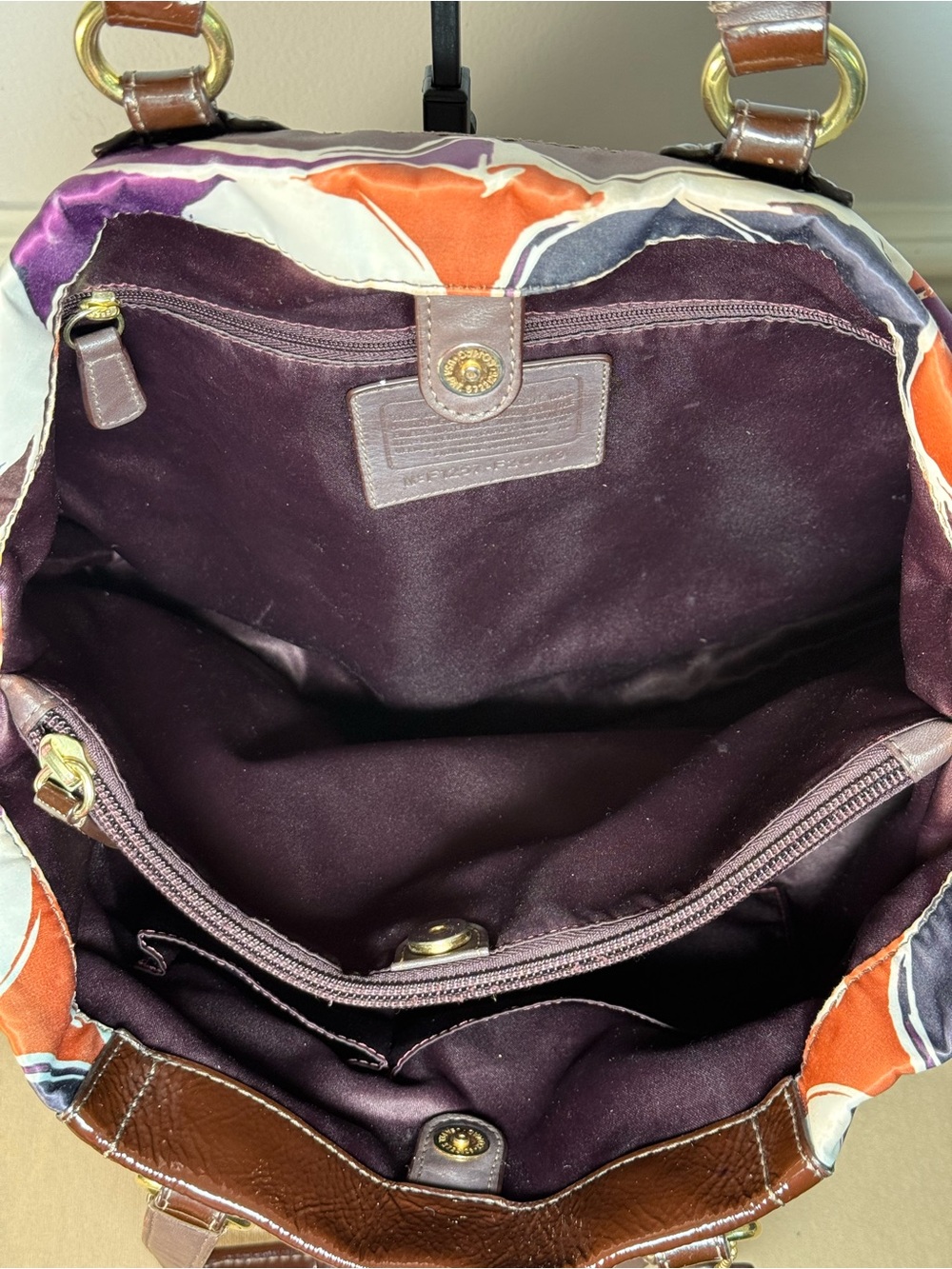 Authentic Coach Vintage Ashley Sateen Scarf Print Convertible Satchel - Picture 6 of 10
